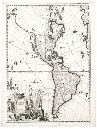 Item #25649 Recentissima Novi Orbis, Sive Americae Septentrionalis et Meridionalis Tabula. Carol...