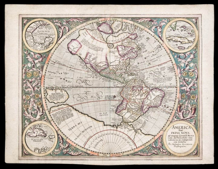 Item #25712 America sive India Nova ad magnae Gerardi Mercatoris avi Universalis imitationem in compendium redacta. Michael MERCATOR, 1565/.
