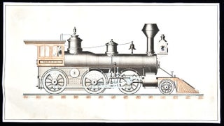 Item #25908 [Steam Locomotive] An original ink and watercolour drawing of an American steam...