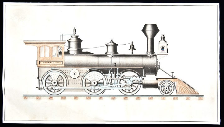 Item #25908 [Steam Locomotive] An original ink and watercolour drawing of an American steam locomotive. G. H. CUSHMAN.