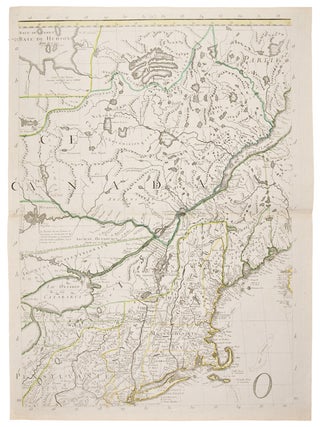 Amerique septentrionale avec les Routes, Distances en miles, Villages et Etablissements François et Anglois. Par le Docteur Mitchel Traduit de l'Anglois ... Corigee en 1776 par M. Hawkins...