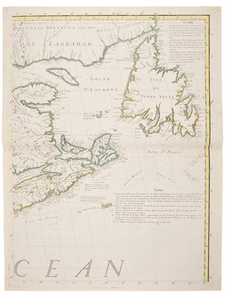 Amerique septentrionale avec les Routes, Distances en miles, Villages et Etablissements François et Anglois. Par le Docteur Mitchel Traduit de l'Anglois ... Corigee en 1776 par M. Hawkins...
