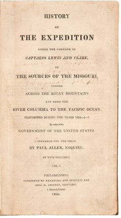 Item #27019 History of the Expedition Under the Command of Captains Lewis and Clark, to the...