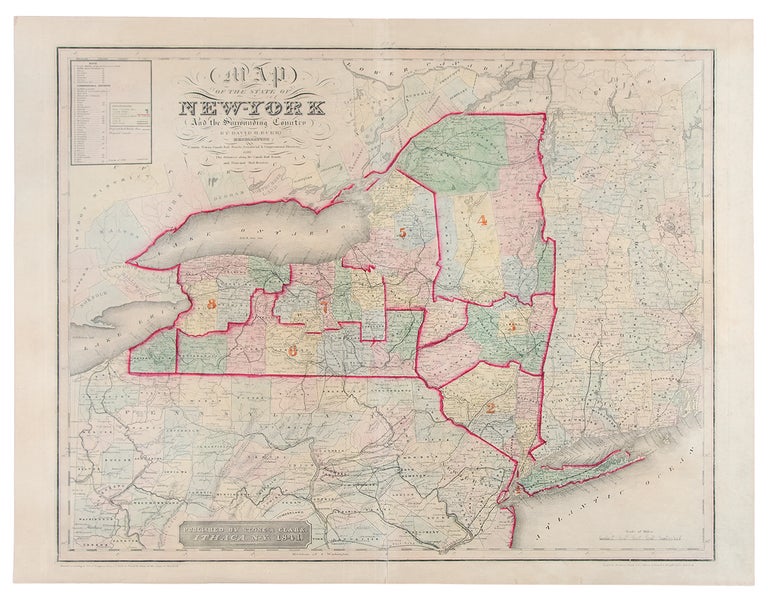 Item #27682 Map of the State of New York and the Surrounding Country. David BURR.