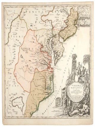 Item #27952 Virginia, Marylandia et Carolina in America Septentrionali Britannorum industria...