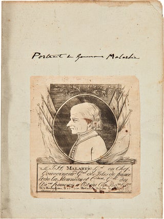 Item #28424 A.J.H. Malartic, G.al en Chef, Gouverneur G.al des Isles de France et de la Reunion...