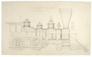 Item #28465 Freight Engine. New York & Erie R.R. An original drawing. Theodore KRAUSCH, 19th century