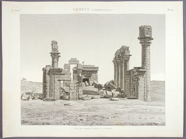 Item #28496 Erment (Hermonthis.) Vue du Temple prise a l'Ouest. DESCRIPTION DE L'EGYPTE.