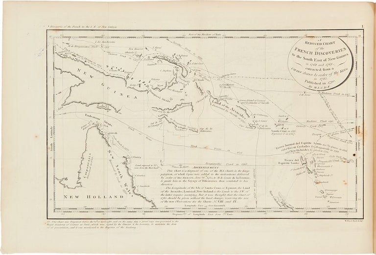 Item #28662 Discoveries of the French in 1768 and 1769, to the South-East of New Guinea, with the Subsequent Visits to the Same Lands by English Navigators, who Gave Them New Names. To which Is Prefixed, an Historical Abridgement of the Voyages and Discoveries of the Spaniards in the Same Seas. Charles Pierre Claret de FLEURIEU, Comte.