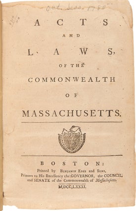 Item #28967 Acts and Laws, of the Commonwealth of Massachusetts. MASSACHUSETTS