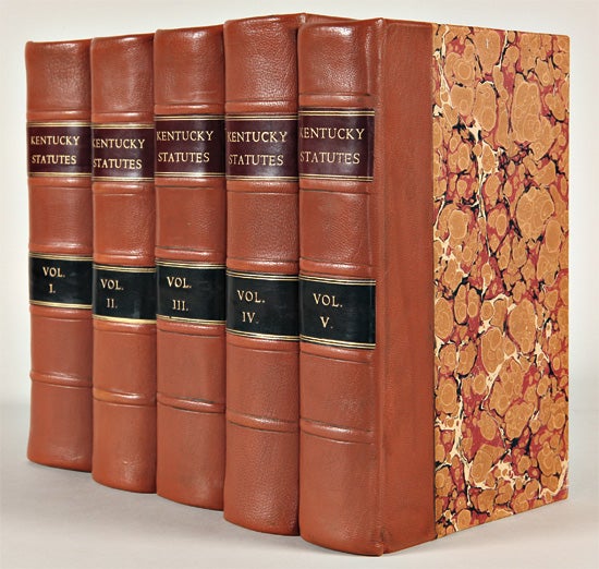 Item #28983 The Statute Law of Kentucky; with Notes, Praelections, and Observations on the Public Acts. In Five Volumes. William LITTELL.