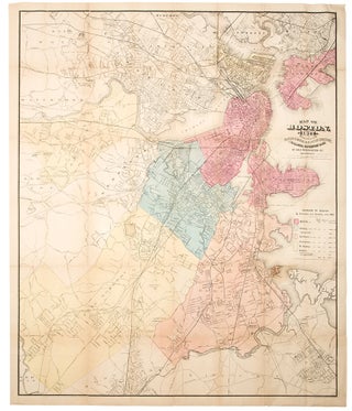Item #29129 New Map of Boston. DAVENPORT SAMPSON, CO, publisher