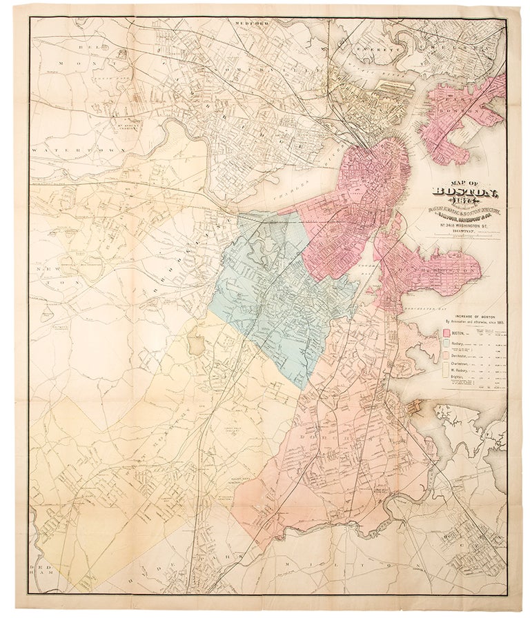 Item #29129 New Map of Boston. DAVENPORT SAMPSON, CO, publisher.