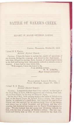 Report of Major General Loring, of Battle of Baker's Creek, and Subsequent Movements of His Command. Published by Order of Congress.
