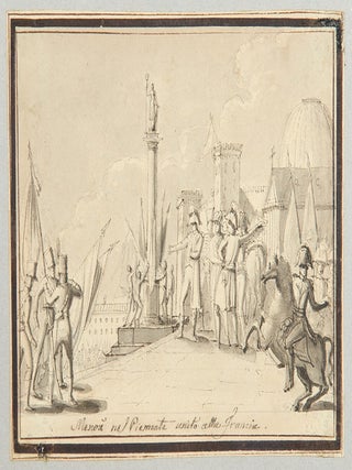 Pen Sketches of Napoleon I. [Album of 39 Mounted Pen and Ink Wash Drawings Chronicling Napoleon's Life]
