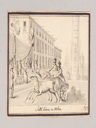Pen Sketches of Napoleon I. [Album of 39 Mounted Pen and Ink Wash Drawings Chronicling Napoleon's Life]