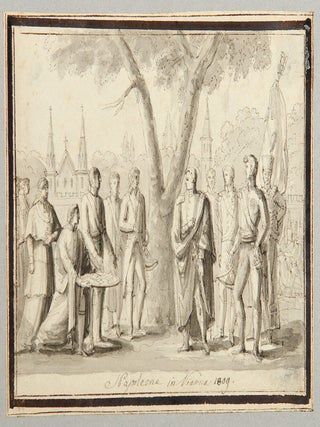 Item #29316 Pen Sketches of Napoleon I. [Album of 39 Mounted Pen and Ink Wash Drawings...