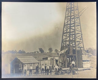 Item #29411 [Large Format Photograph of an Early Oil Rig]. OIL INDUSTRY