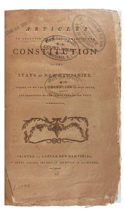 Item #29642 Articles in Addition to and Amendment of the Constitution of the State of...