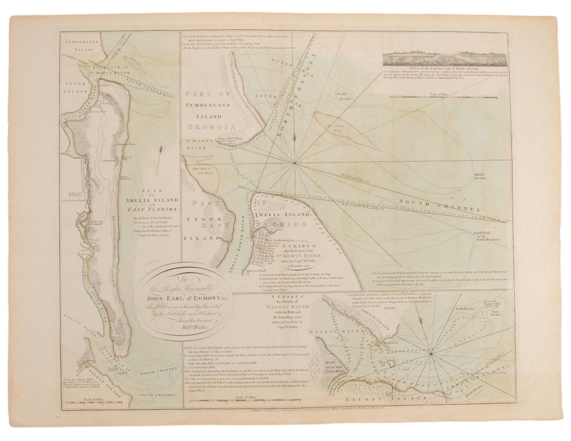 Plan of Amelia Island in East Florida and A Chart of the Entrance into ...