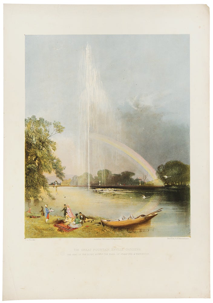 Item #29788 The Great Fountain, Enville Gardens, the Seat of the Right Honble. the Earl of Stamford and Warrington. After E. Adveno BROOKE, active.