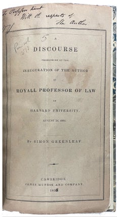 Item #29827 A Discourse Pronounced at the Inauguration of the Author as Royall Professor of Law...