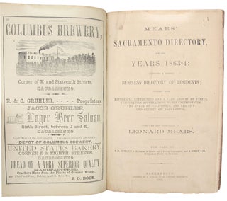 Mears' Sacramento Directory, for the Years 1863-4: embracing a general business directory of residents