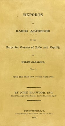 Item #30453 Reports of Cases Adjudged in the Superior Courts of Law and Equity...Vol. i[-ii]....