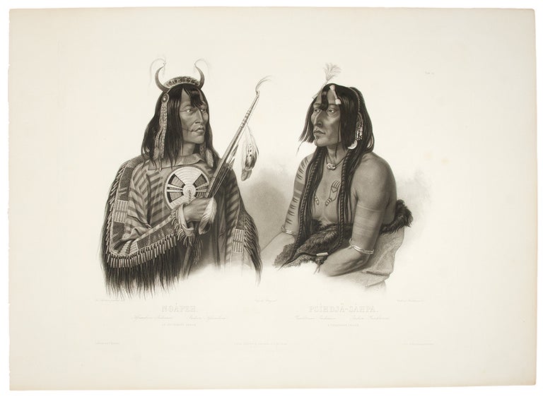 Item #31193 Noápeh, An Assiniboin Indian; Psíhdjä-Sáhpa, A Yanktonan Indian. Karl BODMER.