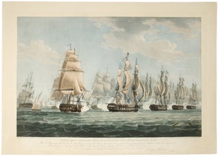 To the Right Honorable Charles Yorke, First Lord of the Admiralty, &c. &c. Plate 2nd. Representing the British Line after Wearing to renew the Action, Starboard division of the Enemy passing under the Amphion's Stern and raking her Larboard division hawling to the Wind on the laboard Tack, engaging the Gerberus, Active and Volage ... [With:] To the Right Honorable Charles Yorke, First Lord of the Admiralty, &c. &c. Plate 3rd. Representing the Favorite of 44 Guns, Commodore Dubordieu on Shore and on Fire_ Active and Cerberus taking possession of the Corona of 44 Guns, and a Boat from the Amphion boarding the Bellona of 32 Guns_ The Flora of 44 Guns escaping after having struck her Colours owing to the crippled state of the British Squadron.