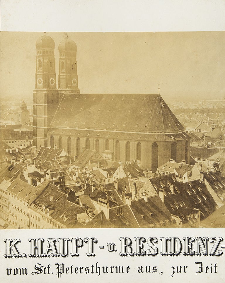 Item #31313 Panorama der K. Haupt-u.-Residenz-Stadt München. Aufgenommen in der Vogelperspective vom Sct. Petersthurme aus, zur Zeit des 700 jährigen Jubilaeums 1858. Georg BÖTTGER.