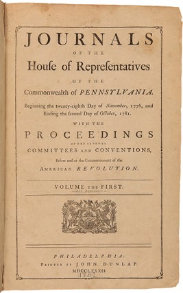 Item #31374 Journals of the House of Representatives of the Commonwealth of Pennsylvania...
