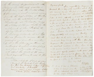 Item #31599 Autograph letter from Elliott Cresson to Member of Parliament Benjamin Hawes, with a...