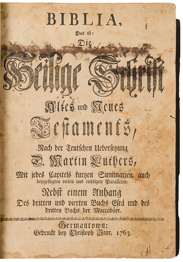 Item #32387 Biblia das ist: Die Heilige Schrift Altes und Neues Testaments, Nach ver Deutschen Ueberfekung D. Martin Luthers. BIBLE IN GERMAN.