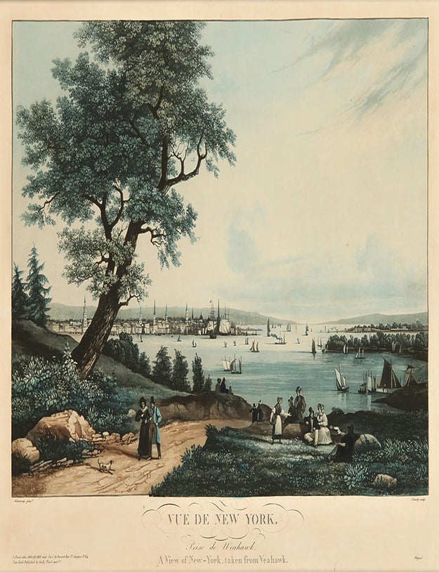 Item #32993 Vue de New York. Prise de Weahawk. A View of New-York, Taken from Veahawk. AMBROISE-LOUIS GARNERAY.