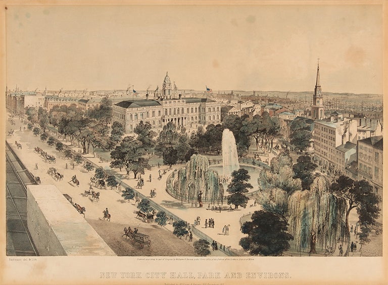 Item #32994 New York City Hall, Park and Environs. After JOHN BACHMANN.