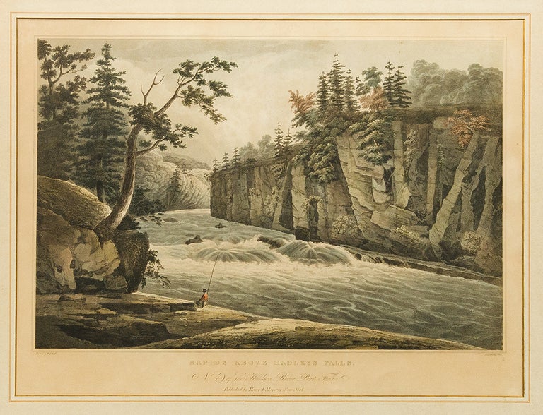Item #33681 Rapids Above Hadley's Falls. No. 4 of the Hudson River Port Folio. John HILL, William Guy WALL, engraver.