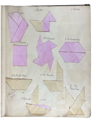 Froebel's Kindergarten "Gifts" Art Albums Collection, Including 28 Albums of Paper Beauty Forms, 1 Manuscript Lesson Book, 1 Milton Bradley Art Supply Catalog, 3 Books of Froebelian Educational Theory, and Froebel's Autobiography