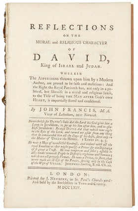Item #33792 Reflections on the Moral and Religious Character of David, King of Israel and Judah....