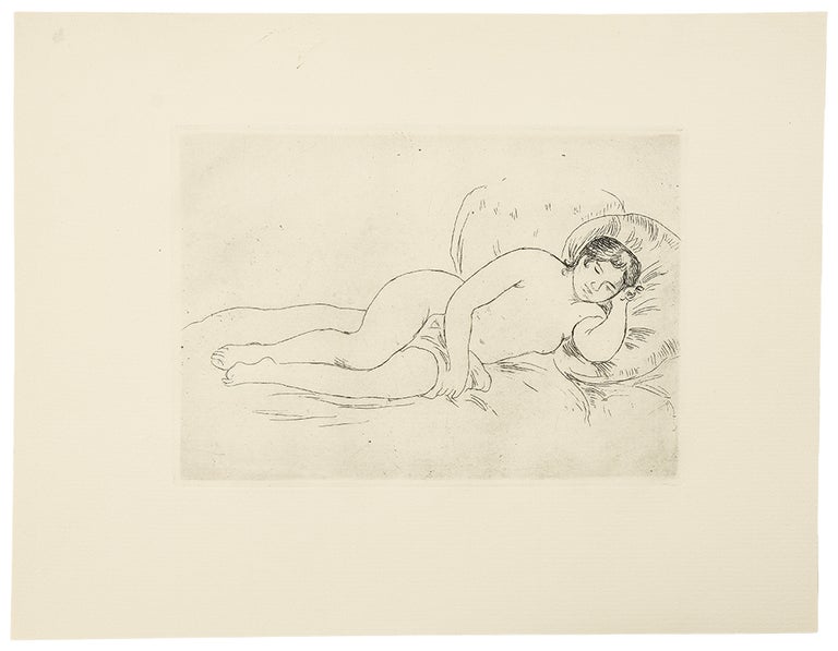 Item #34023 Femme nue couchee (tournée a droite). Pierre Auguste RENOIR.
