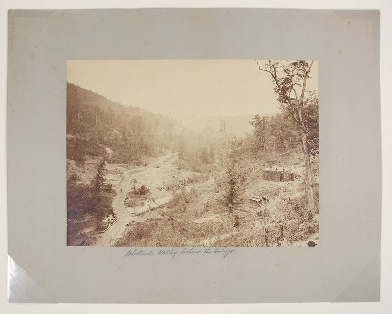 Item #34146 Whiteside Valley below the bridge [manuscript caption]. George N. BARNARD.