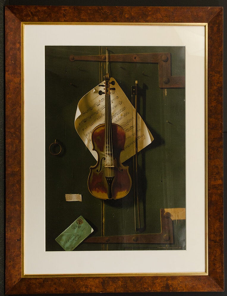 Item #34273 The Old Violin. William Michael HARNETT.