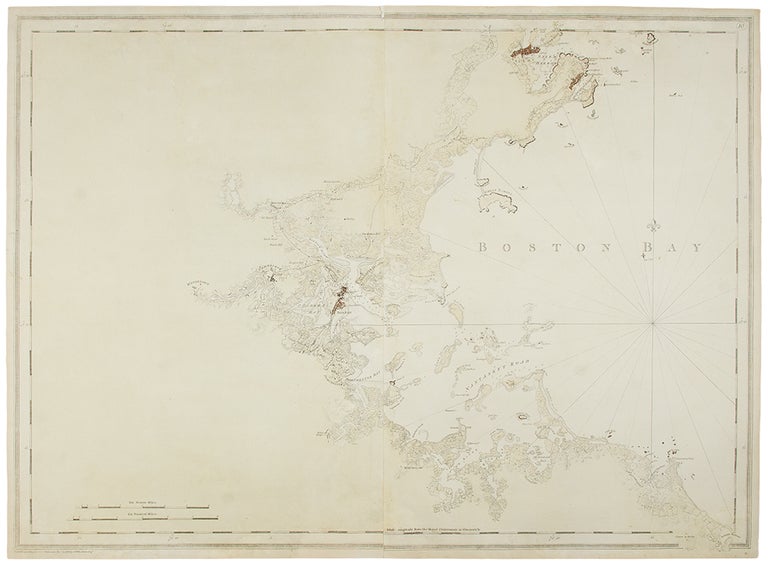 Item #34405 [Untitled chart of Boston Bay]. J. F. W. SAMUEL HOLLAND DES BARRES, publisher, and.