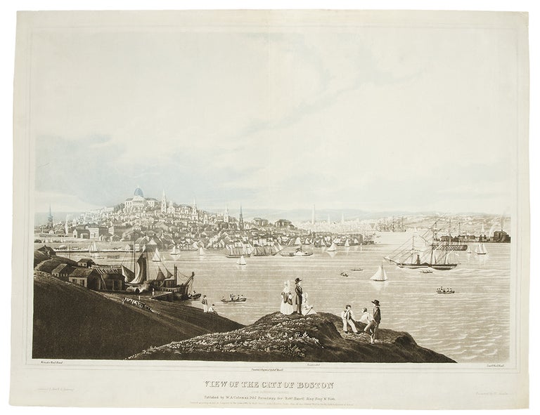 Item #35260 View of the City of Boston from Dorchester Heights. Robert HAVELL.