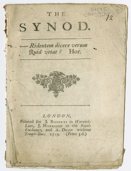 Item #35315 The Synod. RELIGIOUS SATIRE.