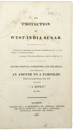 Item #35353 [Sammelband of 4 pamphlets relating to the sugar trade]. WEST INDIES