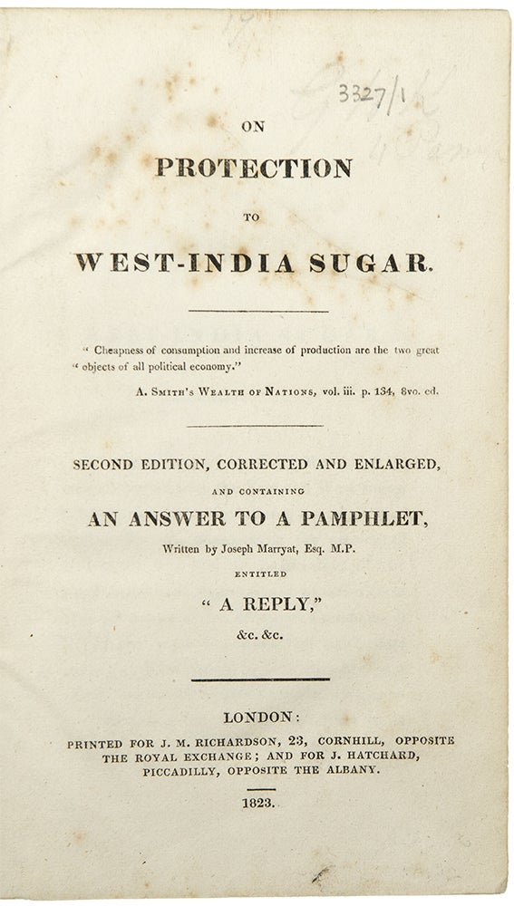 Item #35353 [Sammelband of 4 pamphlets relating to the sugar trade]. WEST INDIES.