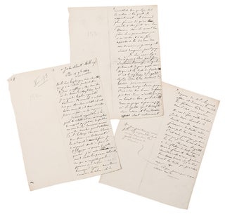 [Four manuscript letters from Tocqueville to John Stuart Mill (3) and Henry Reeve (1), written in the hand of Gustave de Beaumont evidently in preparation for his edition of Tocqueville's Oeuvres]
