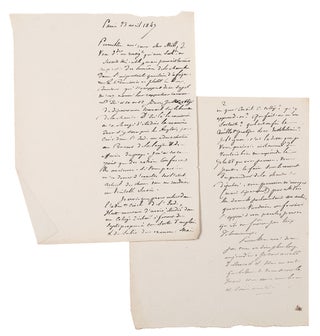 Item #35374 [Four manuscript letters from Tocqueville to John Stuart Mill (3) and Henry Reeve...
