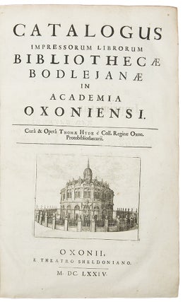 Item #35944 Catalogus Impressorum Librorum Bibliothecae Bodleianae in Academia Oxoniensi....